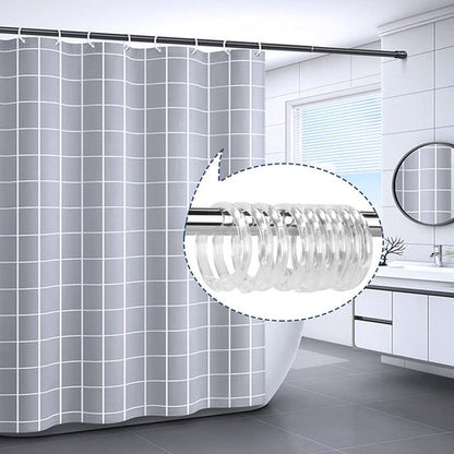 Qulable Clear Plastic Shower Curtain Rings, 12 PCS Circular Plastic Shower Curtain Hooks for Bathroom Shower Curtain Rod, Clear Shower Hooks for Shower Curtain, O Shaped Shower Rings for Curtain