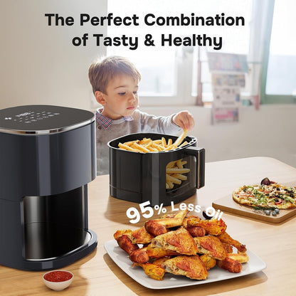 Simple Deluxe 12-in-1 Air Fryer - 6.34 Qt Digital Preset with Visible Window & Nonstick Basket | 1700W