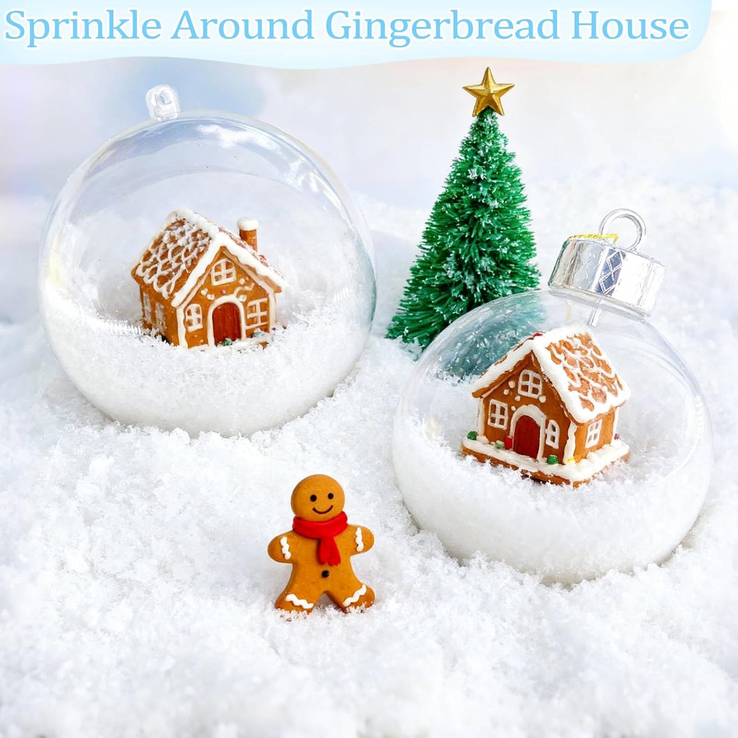 TURNMEON Fake Artificial Snow Powder - 35 Ounces of Sparkling Dry Plastic Snowflakes for Christmas Decor