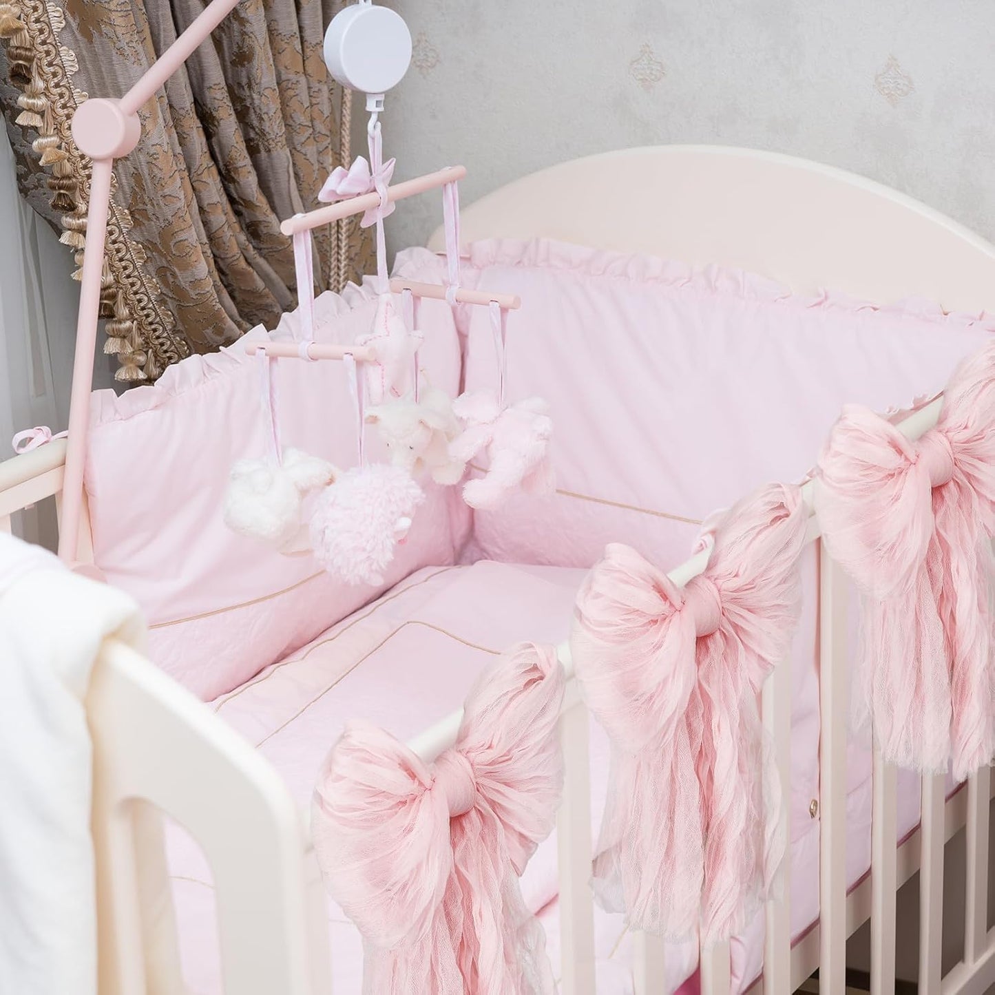 XunYee Large Pink Bows - 10 x 18 Inches Giant Crib Decor for Nursery, Parties & Showers