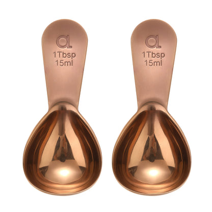 Apace Living Coffee Scoop (Set of 2) - 1 Tablespoon (Tbsp) - The Best Stainless Steel Measuring Spoons for Coffee, Tea, and More (Rose Gold)