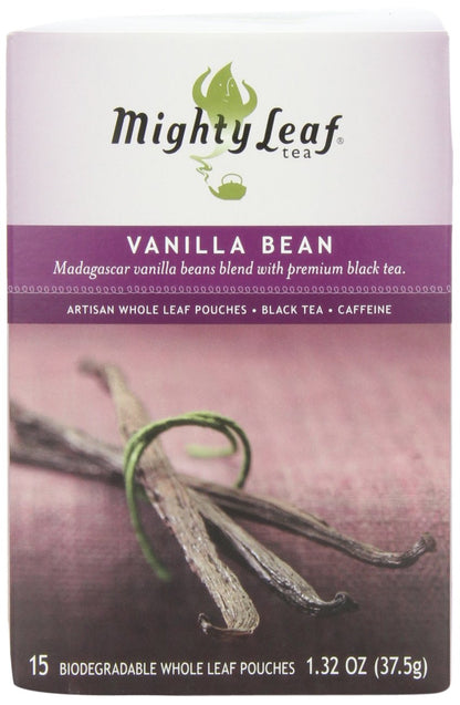 Mighty Leaf Black Tea, Vanilla Bean, 15 Pouches (Pack of 3)