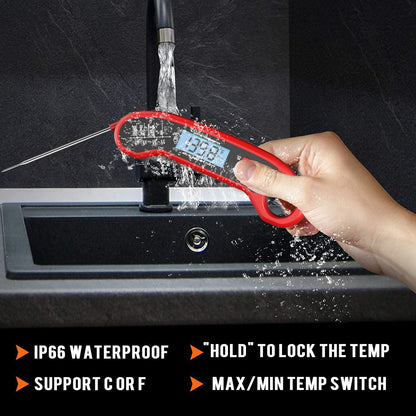 Meat Thermometer Digital - Instant Read Waterproof Food Thermometer for Grill, BBQ & Cooking