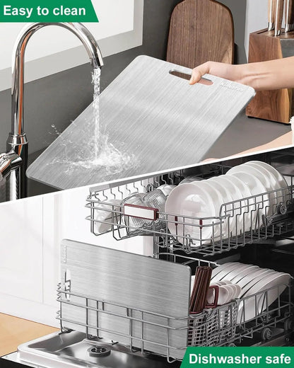 Titanium cutting board,Taima Titanium cutting board,waffle Titanware 100% pure Titanium cutting board,Cutting Board Double Sided,Board for Meats, Fruits, and Vegetables - 1 Pack (Large)