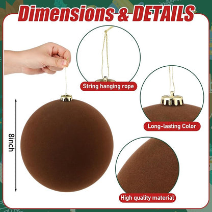 Hollowfly 4Pcs 8in Velvet Christmas Balls – Khaki Brown Variation of THIS listing