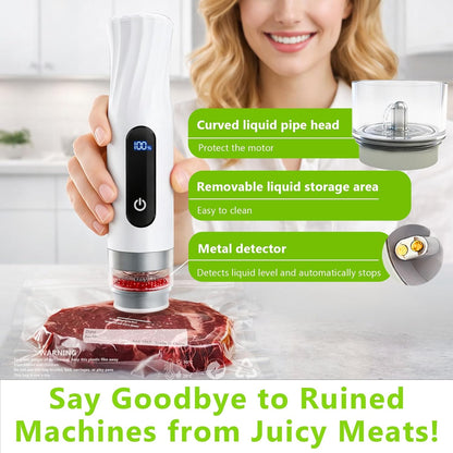 Skiennix Compact Vacuum Sealer - Portable Handheld Food Sealer with 80kPa Suction & 30 Reusable Bags