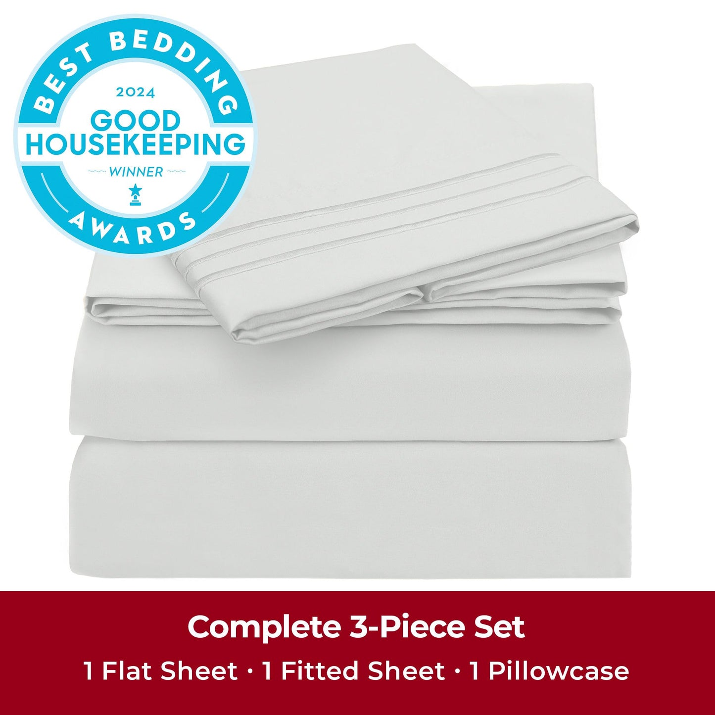 Mellanni Twin XL Sheets Set - 3 PC Iconic Collection Bedding - Hotel Luxury, Extra Soft, Cooling Bed Sheets - Wrinkle, Fade, Stain Resistant (Twin Extra Long, Ivory)