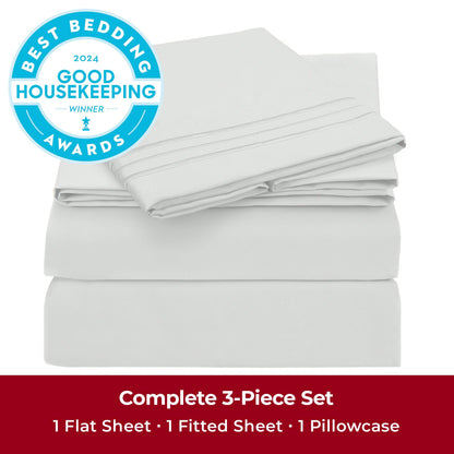 Mellanni Twin XL Sheets Set - 3 PC Iconic Collection Bedding - Hotel Luxury, Extra Soft, Cooling Bed Sheets - Wrinkle, Fade, Stain Resistant (Twin Extra Long, Ivory)