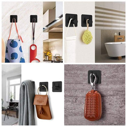 Anfly RV Toilet Paper Holder Camper,Self Adhesive Toilet Paper Holder with 2 Hanging Hooks for Campers, Bathroom, Kitchen and Bedroom,No Drill/Wall Mount, Black