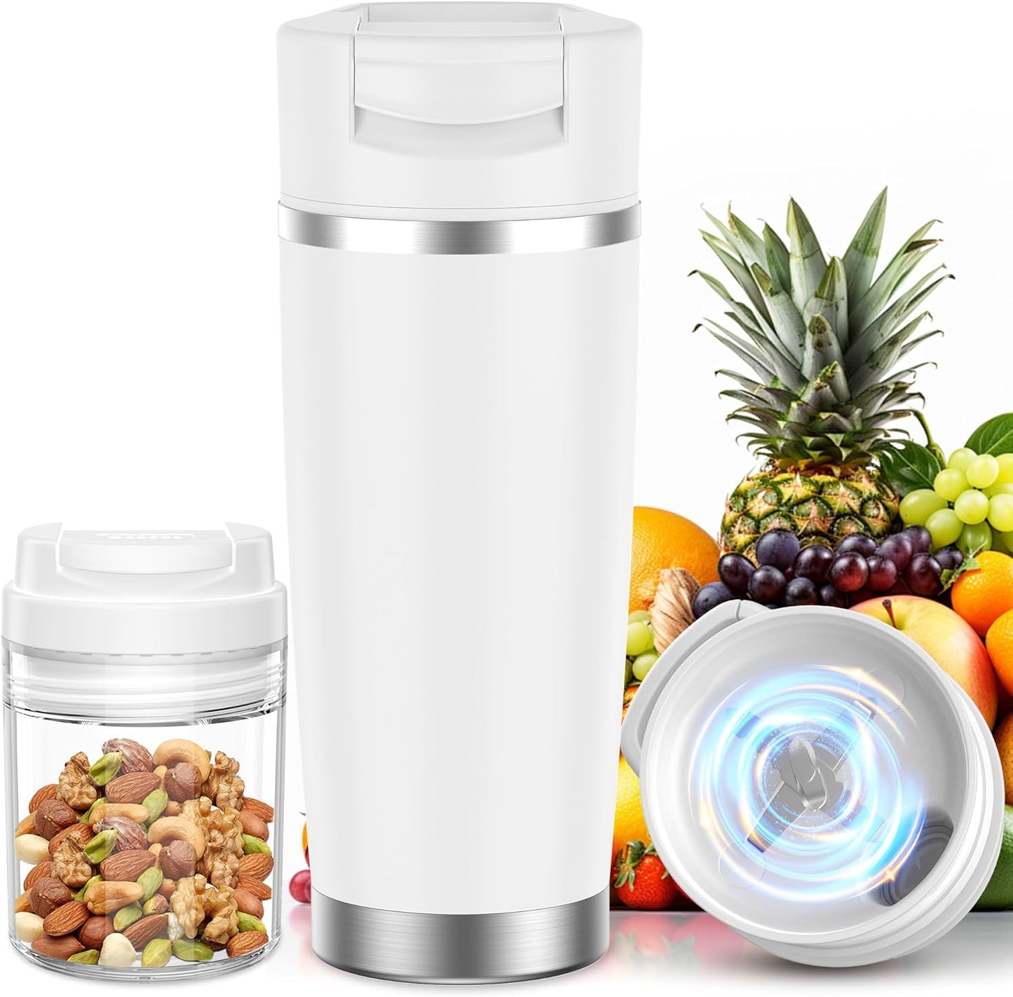 Skiennix Portable Blender - Cordless 24oz Insulated Cup for Smoothies & Shakes | USB-C Rechargeable, BPA-Free Gift for Men & Women