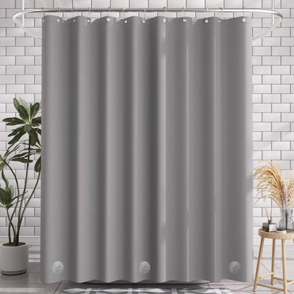AmazerBath Shower Curtain Liner, 72x72 Grey Shower Liner, Cute Plastic Shower Curtain Liners, Lightweight PEVA Waterproof Gray Shower Curtains for Bathroom with Magnets and 12 Grommet Holes