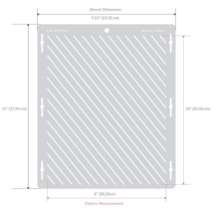 Lacupella Cake Baking Stencil - Seamless Delicate Pattern for Decorating Tall Double Barrel Cake to Use with Buttercream, Royal Icing, Ganache, Paint, Airbrush (LUMINA)