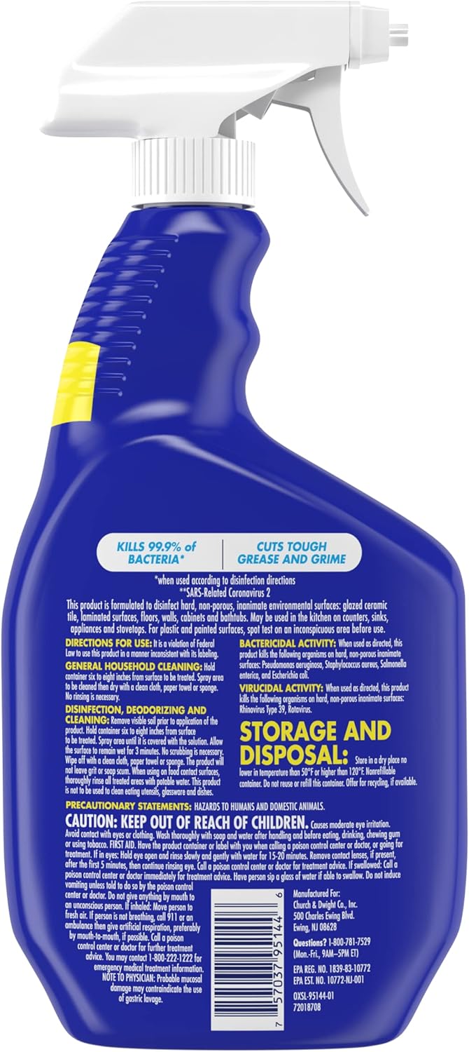 OxiClean 3-in-1 Deep Clean Disinfectant Spray - Multi-Purpose, 30 oz | Pack of 2