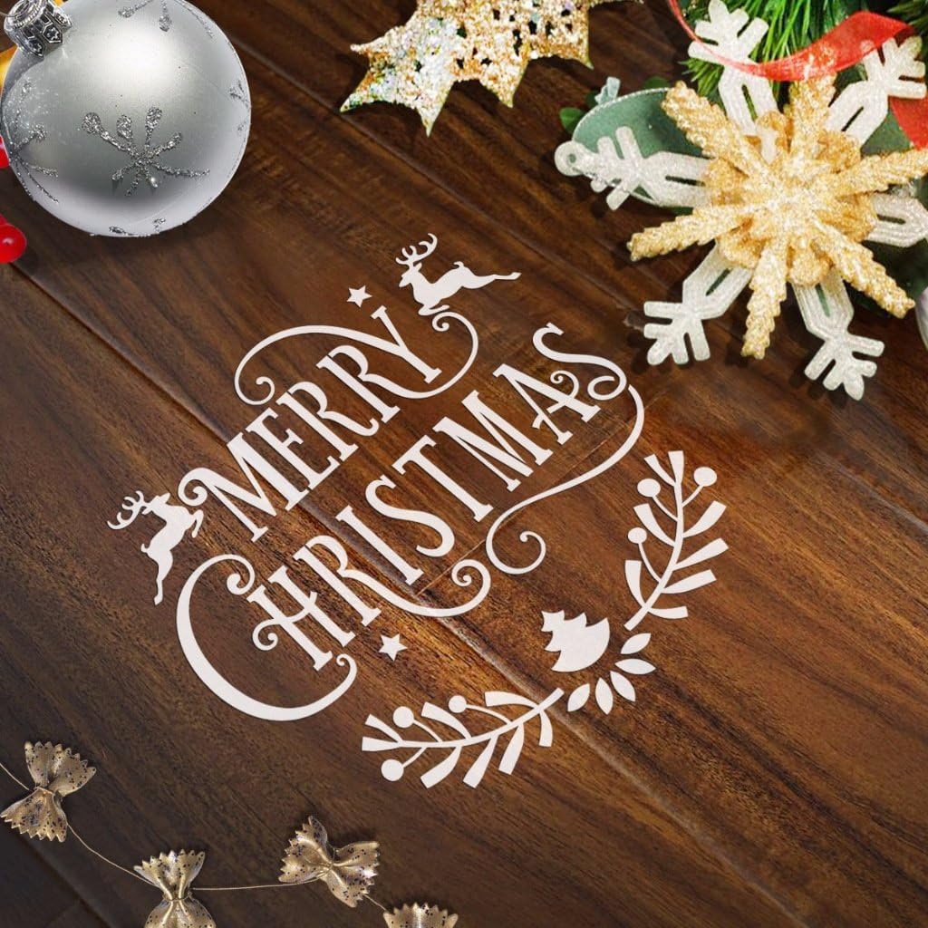 Skiennix Christmas Stencils - Reusable Plastic Craft Templates for Holiday DIY Decor | 5x5 Inch