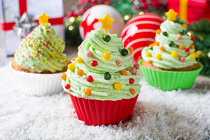 MyFurtive Silicone Cupcake Baking Cups - 24 Reusable Muffin Liners, BPA Free, Dishwasher Safe, Assorted Colors
