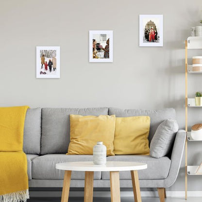 JCJMY 3.5x5 Picture Frame White for Wall or Tabletop, 3.5 x 5 Wall Gallery Poster Photo Frame with Shatter Resistant Plexiglass, White
