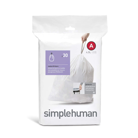 simplehuman Trash Can Liner A, 4.5 Liters/1.2 Gallons, 30-Count
