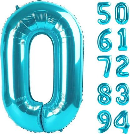 Blue 40-Inch Number Balloon | 0 Balloon for Birthday Celebrations - Perfect Party Decoration