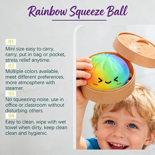Glitter Dumpling Squishy Stress Balls - Colorful Fidget Toy for Stress Relief | 2-Pack