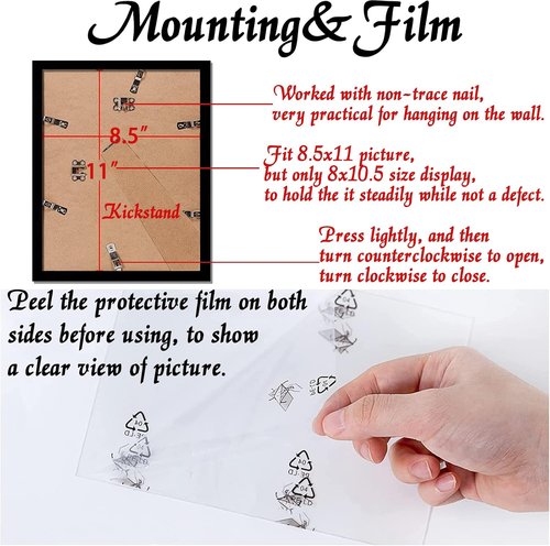Black Picture Frame by [Brand Name] - 8.5x11 Photo Frame for Horizontal or Vertical Display
