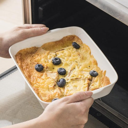 HOMBENE 3.3 QT Ceramic Baking Dish - White Casserole Dish for Oven & Microwave | Perfect for Lasagna (8.7" x 11.8")
