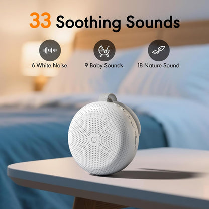 Skiennix White Noise Machine - Portable Sound Device with 33 Soothing Sounds & Timer for Sleep | Travel & Home