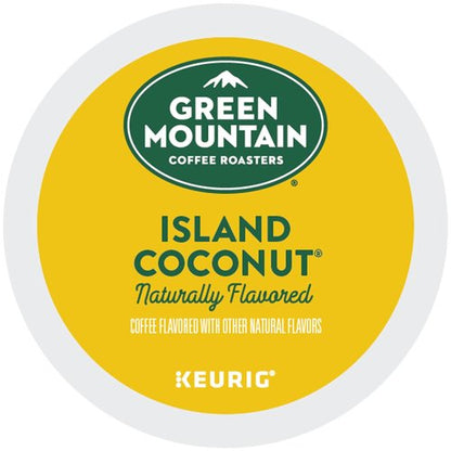 Green Mountain Coffee Roasters Island Coconut K-Cup Pods - Flavored Light Roast Coffee, 24 Count