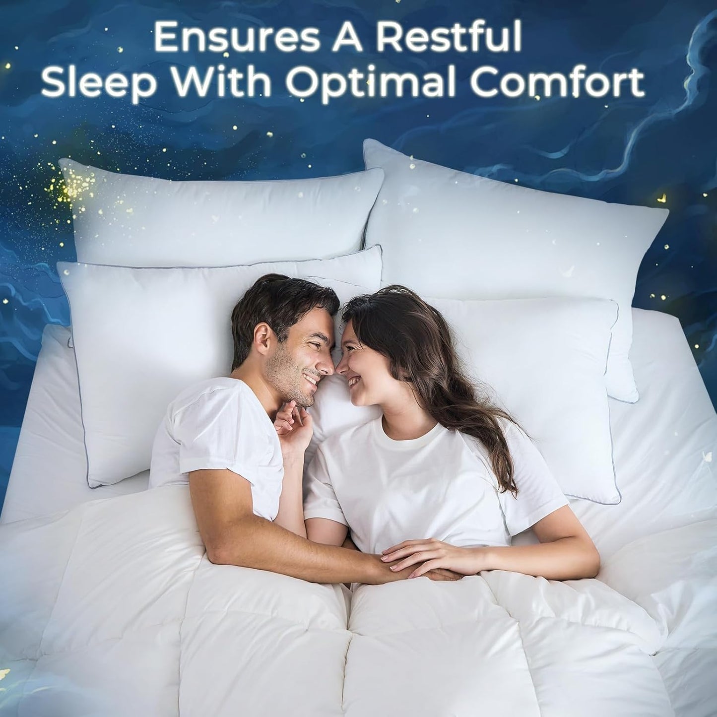 Sasttie Standard Size Pillows - Set of 4 Hotel Quality Down Alternative | Oeko-Tex Certified, Machine Washable