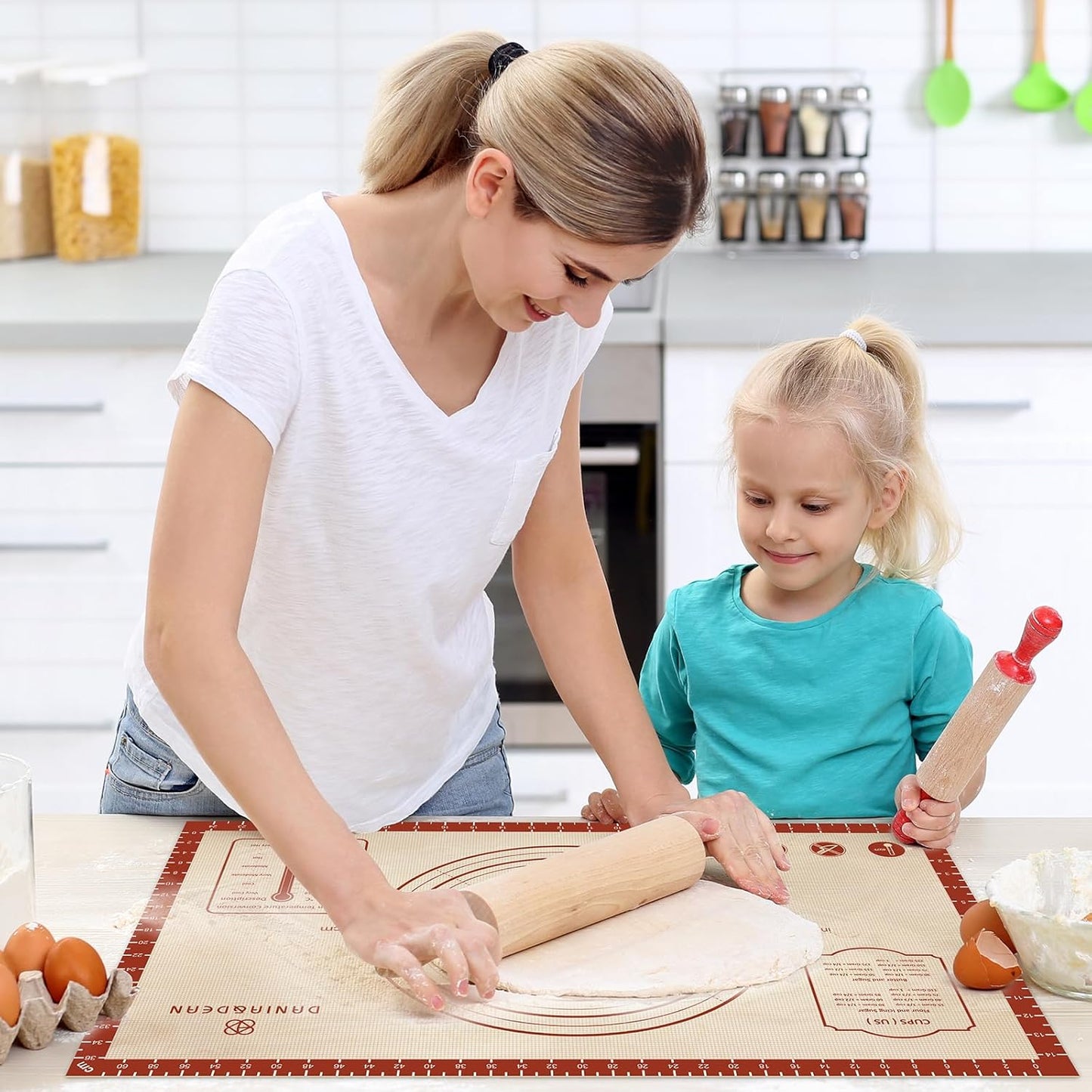 Skiennix Silicone Baking Mat - Extra Thick Non-Stick Dough Rolling Mat | 36" x 24" with Measurements
