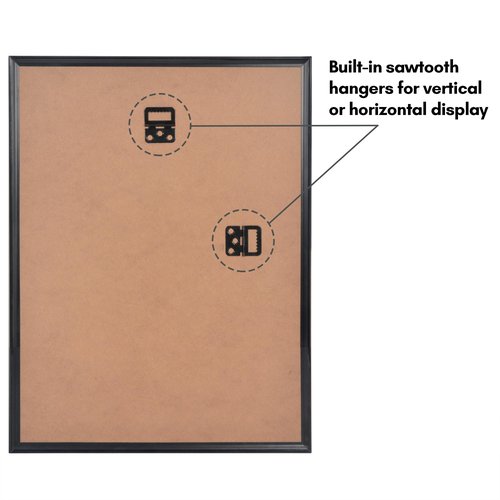 Americanflat 12x16 Picture Frame with Polished Front Cover - Set of 3 - Slide-In Photo Frame with Buildable Molding - Fusion Collection - Picture Frames for Wall Display - Black