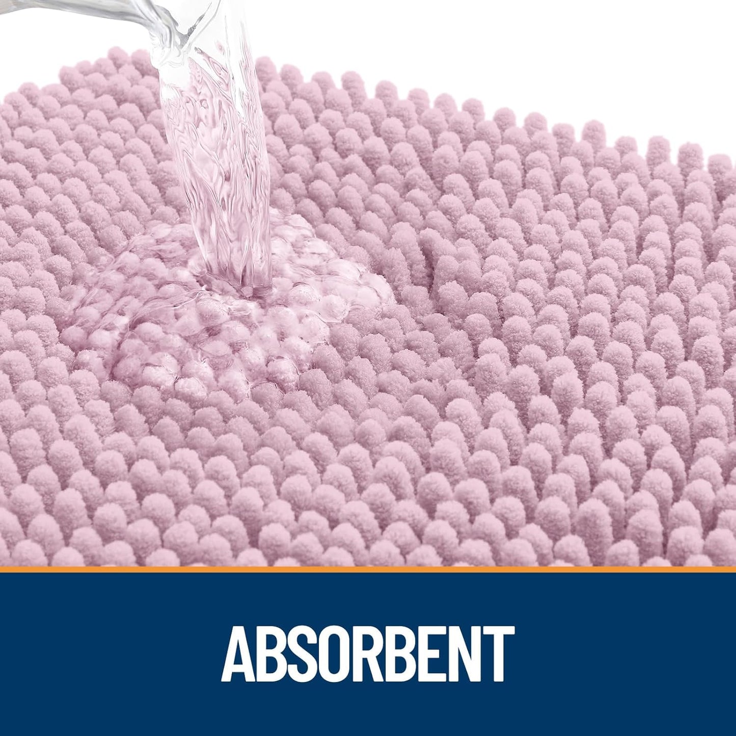 OLANLY Dog Door Mat - Absorbent Non-Slip Chenille Mat for Muddy Paws | 34x21, Dusty Rose Color