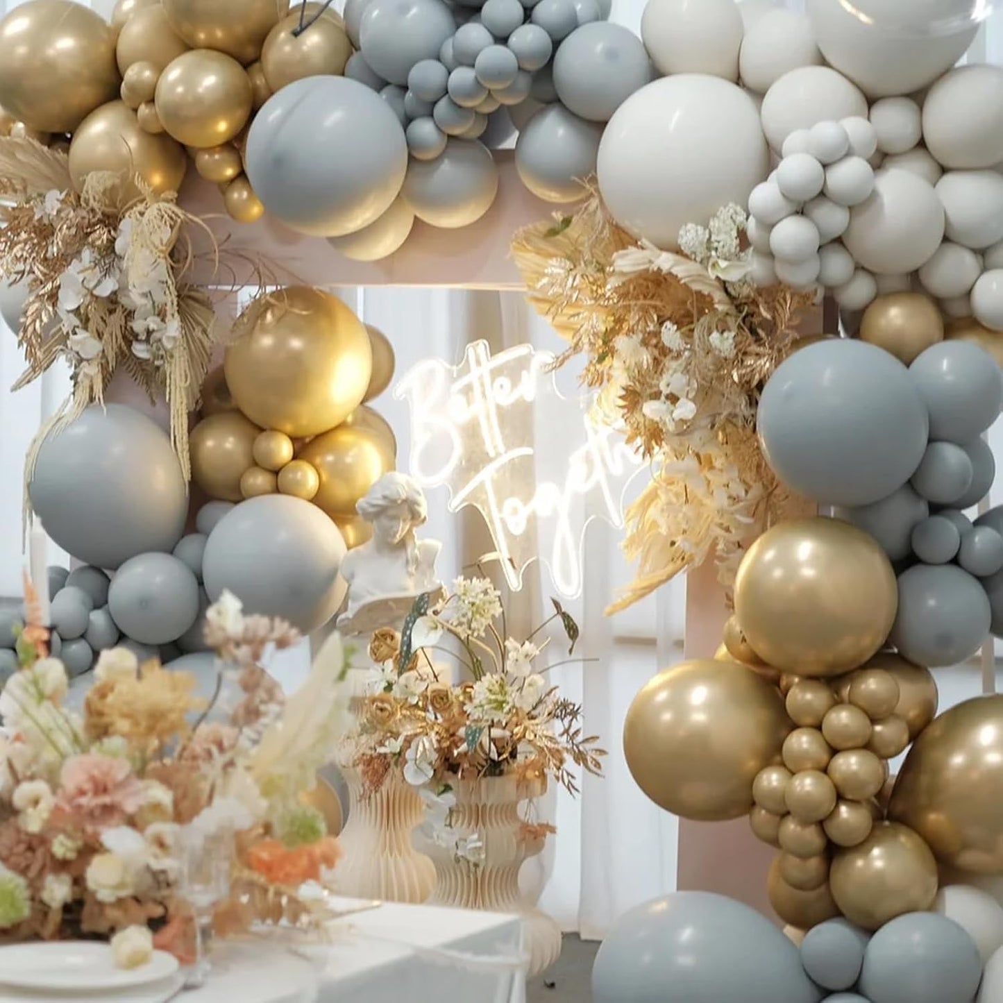 Voircoloria 105pcs Light Gray Balloons - 12 Inch Latex Party Balloons for Birthdays & Weddings