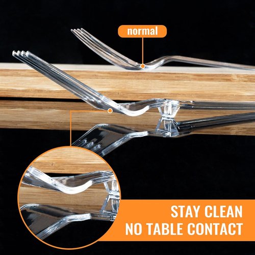 Heavy Duty Plastic Forks by [Brand Name] - Full Size 7.5" Clear Disposable Silverware | Pack of 85