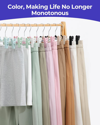 Northern Brothers Pants Hangers with Clips - 30 Pack Black | Space-Saving, Non-Slip Design for Jeans, Shorts, Skirts