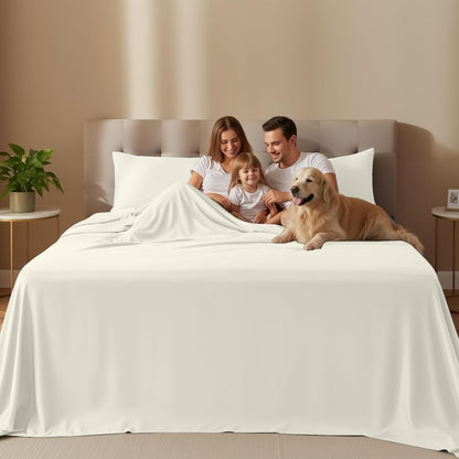 Utopia Bedding California King Sheet Set - Soft, Breathable Microfiber, 4-Piece in Ivory | Oeko-Tex Certified
