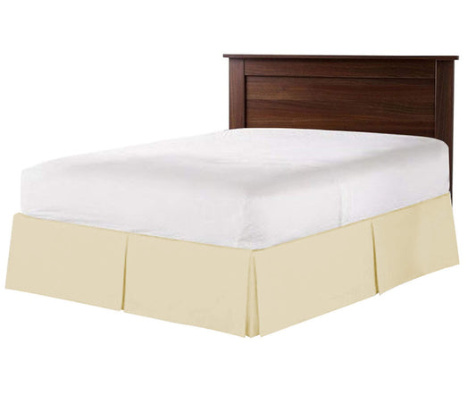 800 Thread Count 100% Pure Cotton Luxury Box Pleated Bed Skirt King Size with 24 Inch Drop Length Ivory