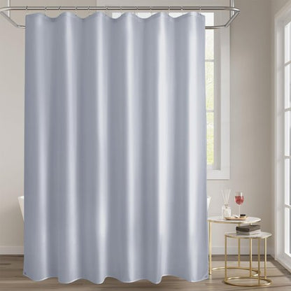 Titanker Fabric Shower Curtain Liner, Gray Shower Curtain Liner with 2 Magnets, 70 x 72 Inches, Cloth Shower Liner Waterproof Polyester, 85GSM, Easy Installation, Machine Washable, Blue Gray