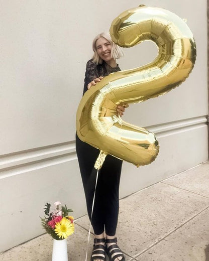 Light Gold Number 8 Balloon - 40 Inch Giant Foil Balloon for 8th Birthday Party Decorations