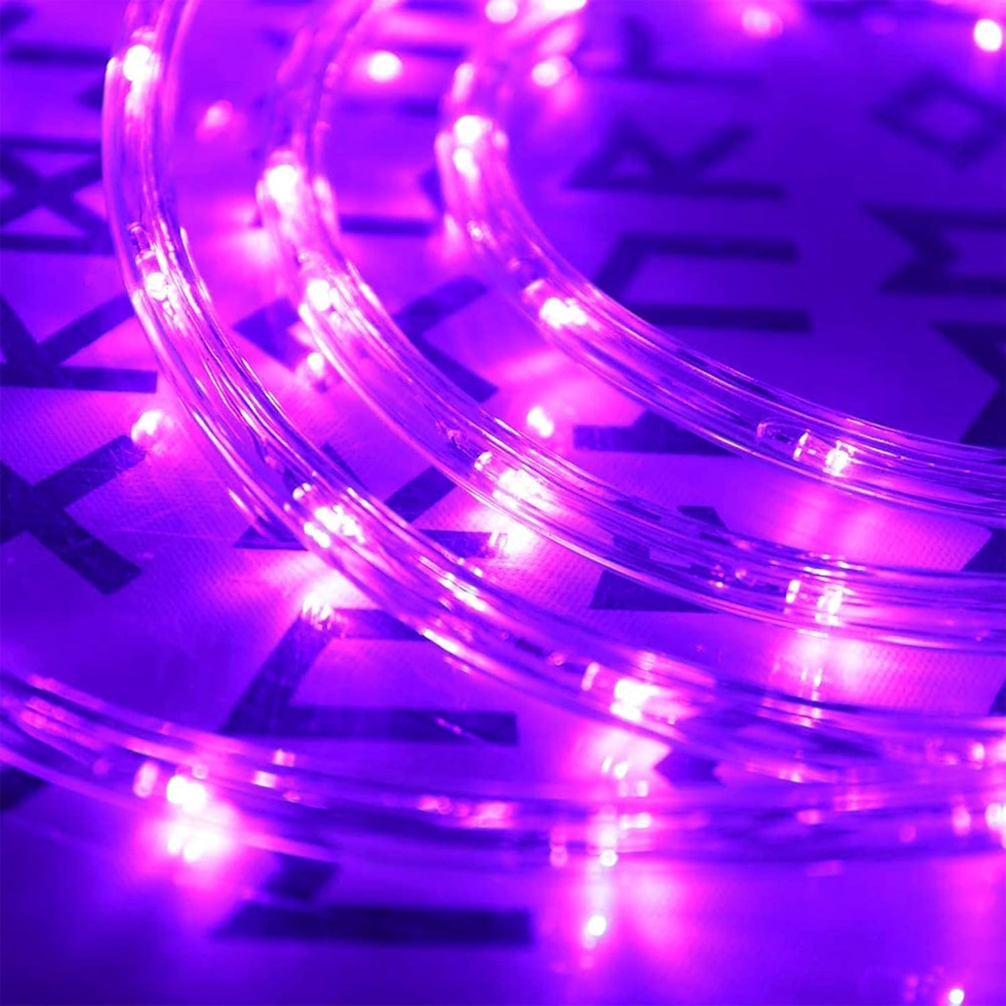 Skiennix 100ft LED Rope Lights - Waterproof, Flexible Tube Lighting with 8 Modes | Purple for Garden, Patio, and Party