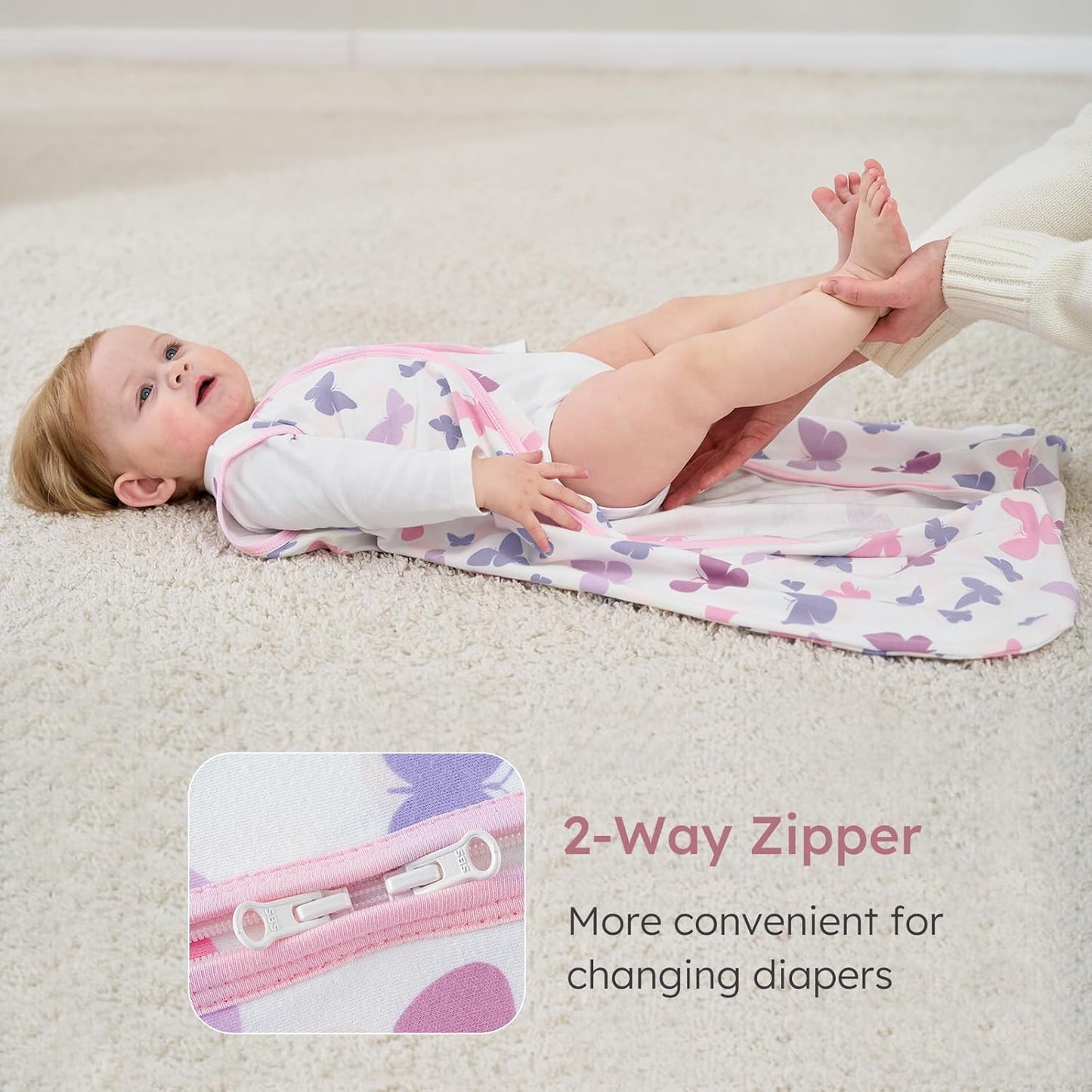 Yoofoss Baby Sleep Sack - 100% Organic Cotton Wearable Blanket for 18-24 Months | 2-Way Zipper, 3 Pack
