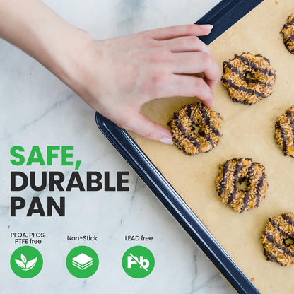 NutriChef Extra Large Nonstick Cookie Sheet - 22" x 16" Premium Carbon Steel Baking Tray for Cookies & Pastries