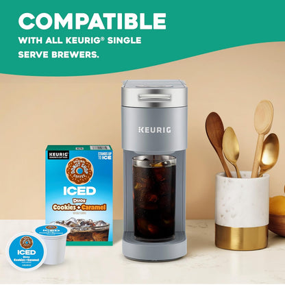 Original Donut Shop | Iced Duos Cookies & Caramel Coffee | 60 Keurig K-Cup Pods (6 Packs of 10)