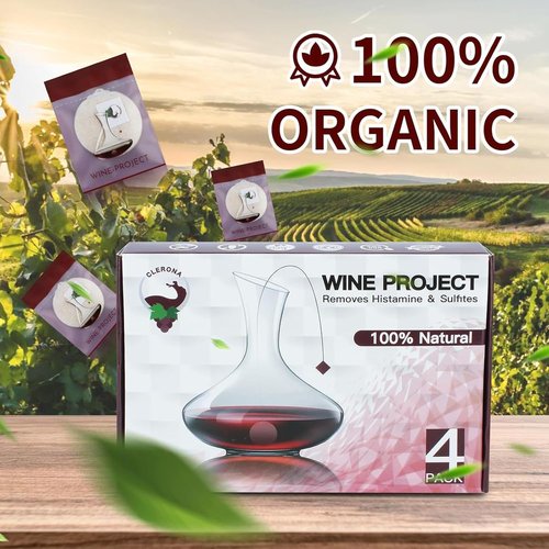 4Pcs Wine Filter Bags Purifier Wine Filters Remover Histamines, Wine Lovers Accessories Party Gifts
