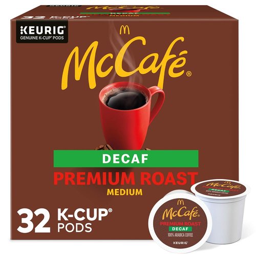 McCafe Premium Roast Decaf K-Cup Pods - Single Serve, 32 Count for Rich Flavor