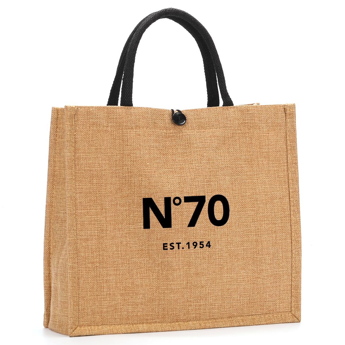 NGLIV 70th Birthday Gifts for Women - 70th Birthday Decorations for Her - 70 Year Old Birthday Gifts for Female Mom Wife Friend Sister Aunt - Beach Bag Reusable Shopping Bags Cute Jute Straw ToteBag