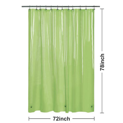 Barossa Design Clear Green Long Shower Curtain Liner 78" Height - 3 Magnets & Waterproof Lightweight PEVA Shower Liner for Bath Tub, PVC Free, Metal Grommets, Clear Green, 72x78