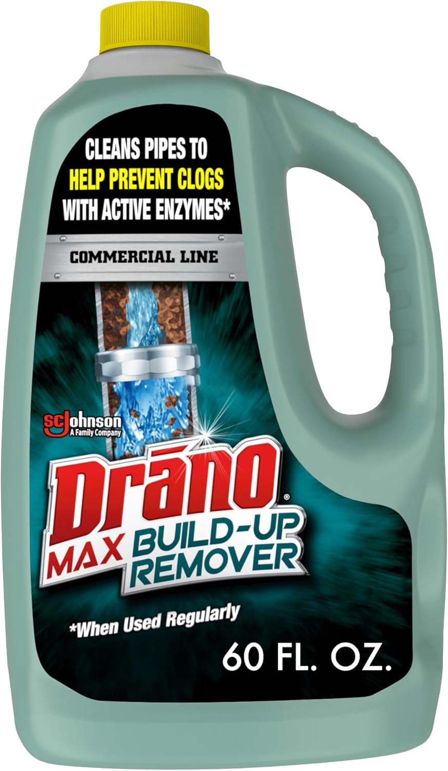 Drano Max Build-Up Remover | Enzyme & Probiotic Drain Cleaner - Prevent Clogs & Odors, 60 oz