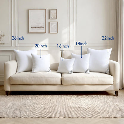 MIULEE 18x18 Inch Pillow Inserts - Pack of 4 Comfy Down Alternative Throw Pillows for Sofa & Bed