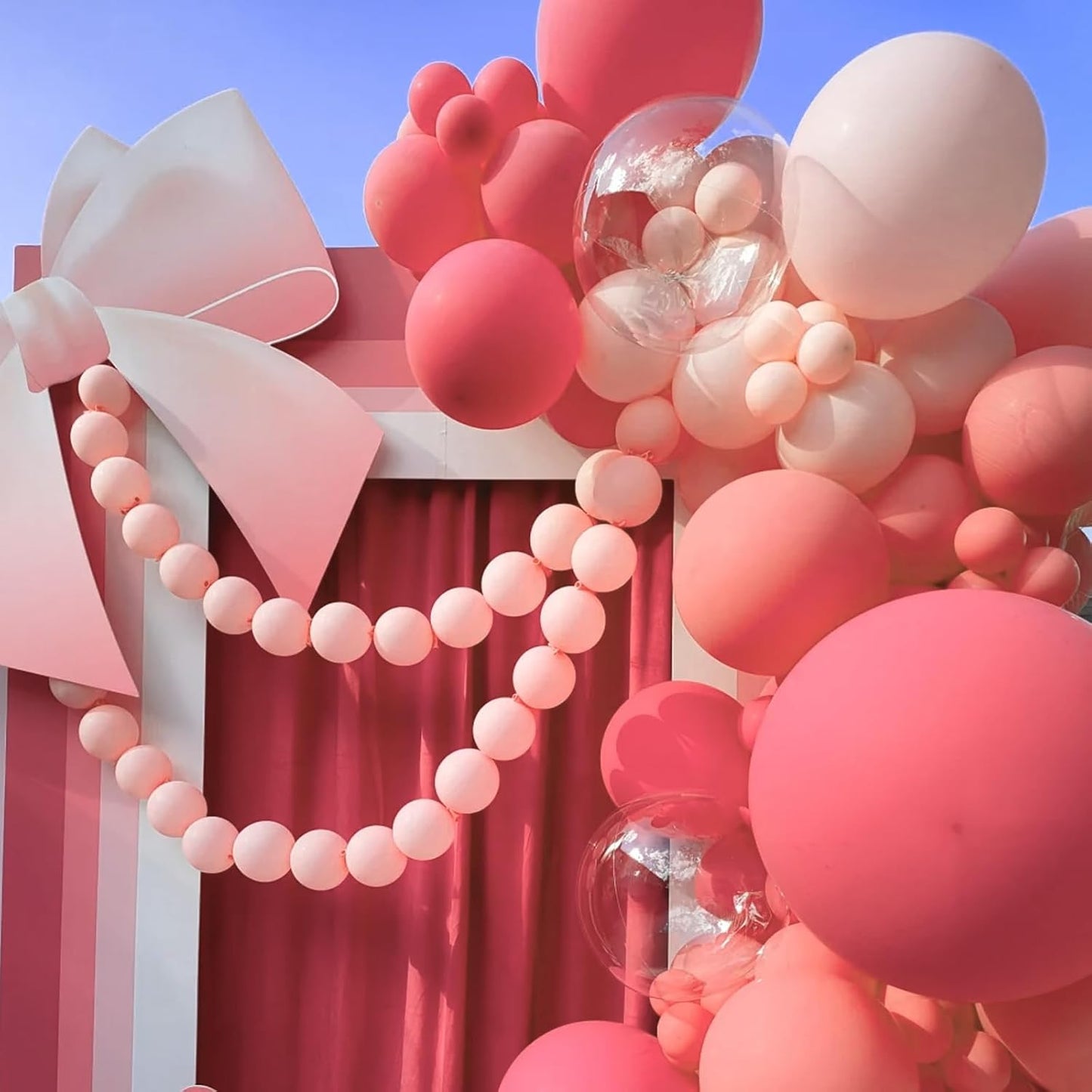 Voircoloria 105-Piece Retro Hot Pink Balloons - 12-Inch Latex for Birthday, Baby Shower & Weddings