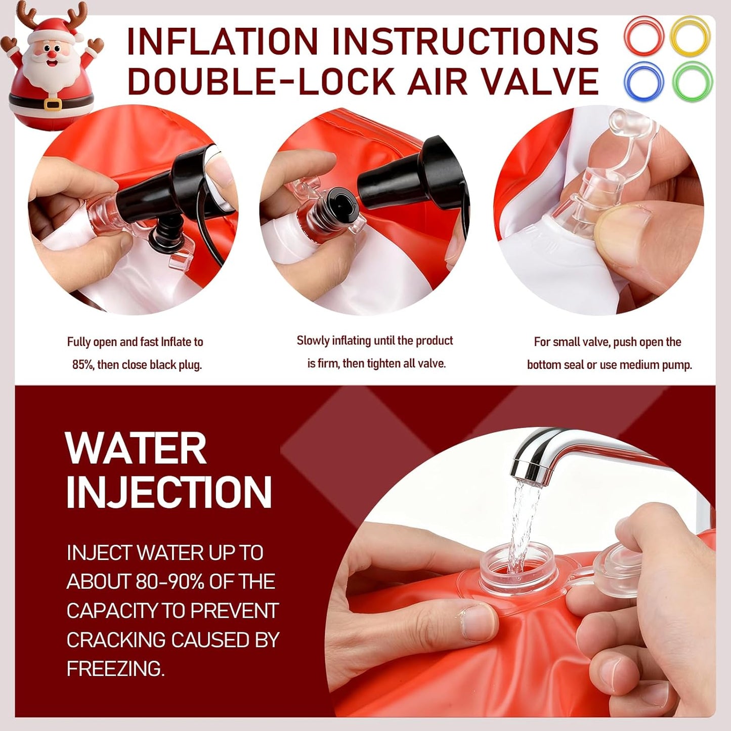Regine Switzerland Inflatable Santa Reindeer Ring Toss Game - Fun Holiday Party Activity for Kids & Adults